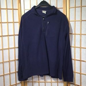 L.L. Bean Trail Fitness Fleece, 1/4 Zip, L, Blue